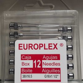 Europlex Aiguilles d’acier Inoxydable 16G – 1 1/2″